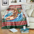 Aussie Wallaby Santa Surf Christmas Blanket Festive Knitted Pattern Inspired