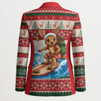 Aussie Wallaby Santa Surf Christmas Blazer Festive Knitted Pattern Inspired