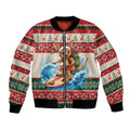 Aussie Wallaby Santa Surf Christmas Bomber Jacket Festive Knitted Pattern Inspired