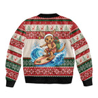 Aussie Wallaby Santa Surf Christmas Bomber Jacket Festive Knitted Pattern Inspired
