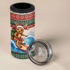 Aussie Wallaby Santa Surf Christmas 4 in 1 Can Cooler Tumbler Festive Knitted Pattern Inspired
