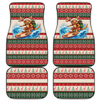 Aussie Wallaby Santa Surf Christmas Car Mats Festive Knitted Pattern Inspired