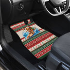 Aussie Wallaby Santa Surf Christmas Car Mats Festive Knitted Pattern Inspired