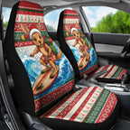 Aussie Wallaby Santa Surf Christmas Car Seat Cover Festive Knitted Pattern Inspired