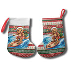 Aussie Wallaby Santa Surf Christmas Stocking Festive Knitted Pattern Inspired