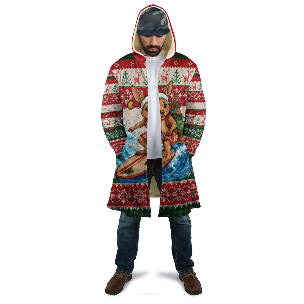Aussie Wallaby Santa Surf Christmas Cloak Festive Knitted Pattern Inspired