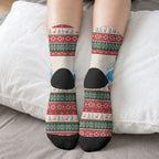 Aussie Wallaby Santa Surf Christmas Crew Socks Festive Knitted Pattern Inspired