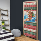 Aussie Wallaby Santa Surf Christmas Door Cover Festive Knitted Pattern Inspired