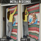 Aussie Wallaby Santa Surf Christmas Door Cover Festive Knitted Pattern Inspired