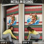 Aussie Wallaby Santa Surf Christmas Door Cover Festive Knitted Pattern Inspired