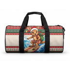 Aussie Wallaby Santa Surf Christmas Duffle Bag Festive Knitted Pattern Inspired