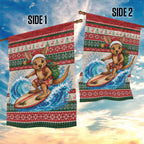 Aussie Wallaby Santa Surf Christmas Garden Flag Festive Knitted Pattern Inspired