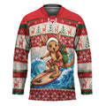 Aussie Wallaby Santa Surf Christmas Hockey Jersey Festive Knitted Pattern Inspired