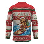 Aussie Wallaby Santa Surf Christmas Hockey Jersey Festive Knitted Pattern Inspired