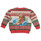 Aussie Wallaby Santa Surf Christmas Kid Ugly Christmas Sweater Festive Knitted Pattern Inspired