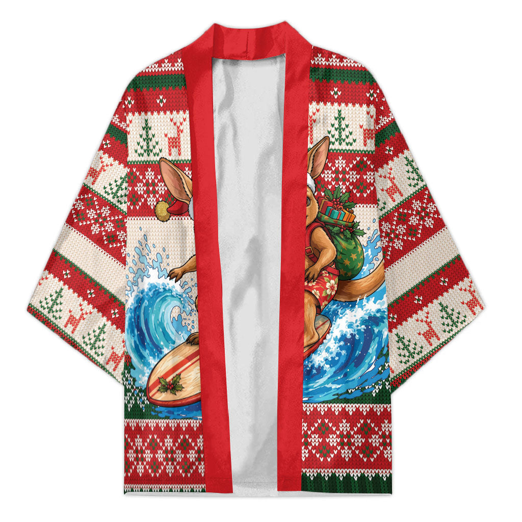 Aussie Wallaby Santa Surf Christmas Kimono Festive Knitted Pattern Inspired
