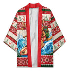 Aussie Wallaby Santa Surf Christmas Kimono Festive Knitted Pattern Inspired