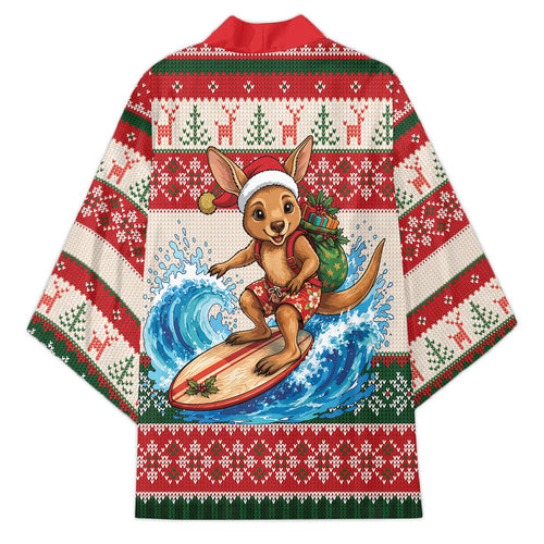 Aussie Wallaby Santa Surf Christmas Kimono Festive Knitted Pattern Inspired