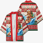 Aussie Wallaby Santa Surf Christmas Kimono Festive Knitted Pattern Inspired