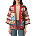 Aussie Wallaby Santa Surf Christmas Kimono Festive Knitted Pattern Inspired