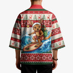 Aussie Wallaby Santa Surf Christmas Kimono Festive Knitted Pattern Inspired
