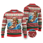 Aussie Wallaby Santa Surf Christmas Ugly Christmas Sweater Festive Knitted Pattern Inspired