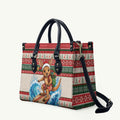 Aussie Wallaby Santa Surf Christmas Leather Bag Festive Knitted Pattern Inspired