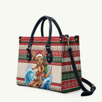 Aussie Wallaby Santa Surf Christmas Leather Bag Festive Knitted Pattern Inspired
