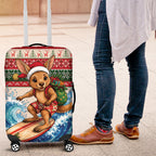 Aussie Wallaby Santa Surf Christmas Luggage Cover Festive Knitted Pattern Inspired