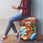 Aussie Wallaby Santa Surf Christmas Luggage Cover Festive Knitted Pattern Inspired