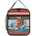 Aussie Wallaby Santa Surf Christmas Lunch Bag Festive Knitted Pattern Inspired