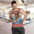 Aussie Wallaby Santa Surf Christmas Men Tank Top Festive Knitted Pattern Inspired