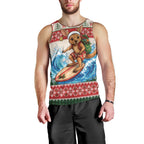 Aussie Wallaby Santa Surf Christmas Men Tank Top Festive Knitted Pattern Inspired