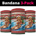 Aussie Wallaby Santa Surf Christmas Neck Gaiter Festive Knitted Pattern Inspired