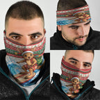 Aussie Wallaby Santa Surf Christmas Neck Gaiter Festive Knitted Pattern Inspired