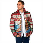 Aussie Wallaby Santa Surf Christmas Padded Jacket Festive Knitted Pattern Inspired