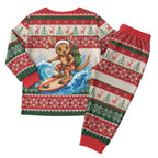 Aussie Wallaby Santa Surf Christmas Pajama Set Festive Knitted Pattern Inspired