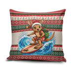 Aussie Wallaby Santa Surf Christmas Pillow Cover Festive Knitted Pattern Inspired
