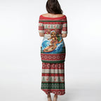 Aussie Wallaby Santa Surf Christmas Puletasi Festive Knitted Pattern Inspired