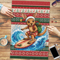 Aussie Wallaby Santa Surf Christmas Puzzle Festive Knitted Pattern Inspired