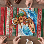 Aussie Wallaby Santa Surf Christmas Puzzle Festive Knitted Pattern Inspired