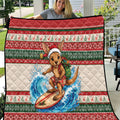 Aussie Wallaby Santa Surf Christmas Quilt Festive Knitted Pattern Inspired