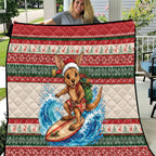 Aussie Wallaby Santa Surf Christmas Quilt Festive Knitted Pattern Inspired