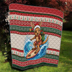 Aussie Wallaby Santa Surf Christmas Quilt Festive Knitted Pattern Inspired