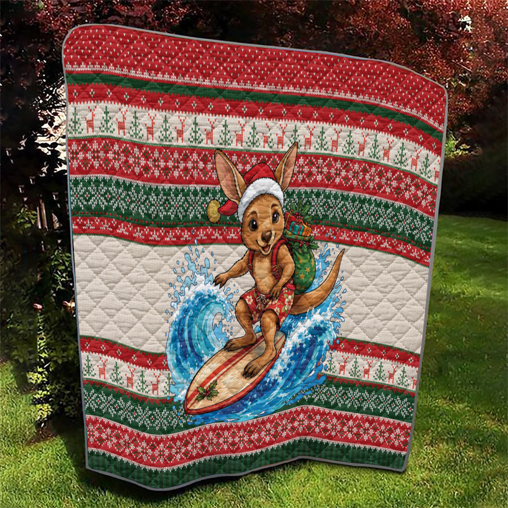 Aussie Wallaby Santa Surf Christmas Quilt Festive Knitted Pattern Inspired