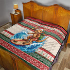 Aussie Wallaby Santa Surf Christmas Quilt Festive Knitted Pattern Inspired