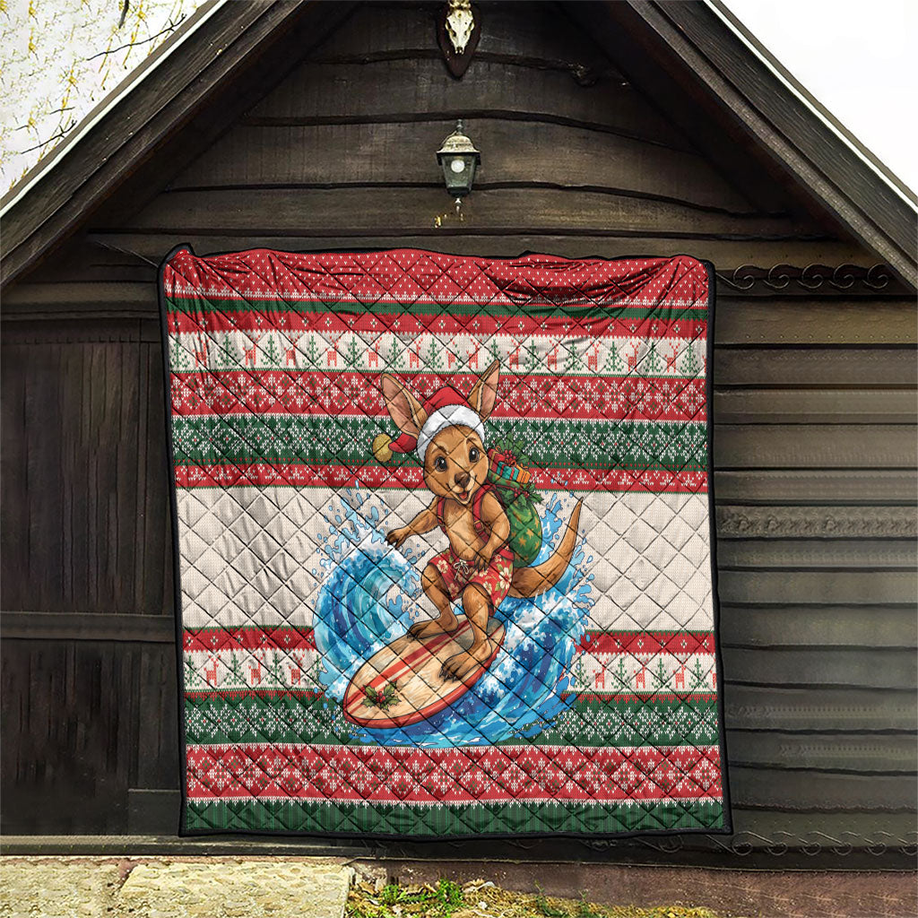 Aussie Wallaby Santa Surf Christmas Quilt Festive Knitted Pattern Inspired