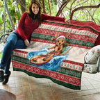 Aussie Wallaby Santa Surf Christmas Quilt Festive Knitted Pattern Inspired