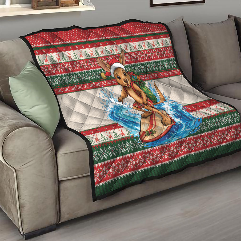 Aussie Wallaby Santa Surf Christmas Quilt Festive Knitted Pattern Inspired