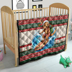 Aussie Wallaby Santa Surf Christmas Quilt Festive Knitted Pattern Inspired